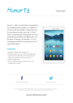 Honor T1 - Specsheet download pdf