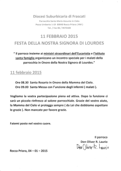 festa della nostra signora di lourdes
