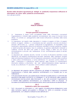 Decreto Legislativo 14 marzo 2013, n. 33