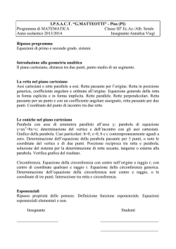 I.P.S.A.C.T. &ldquo;G.MATTEOTTI&rdquo; - Pisa (PI) Programma di MATEMATICA