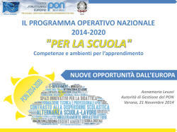 Il Programma Operativo Nazionale 2014-2020