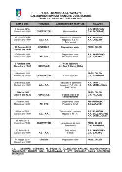 F.I.G.C. - SEZIONE A.I.A. TARANTO CALENDARIO RIUNIONI