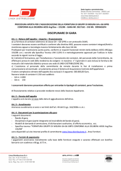 Disciplinare di gara - Linea Distribuzione