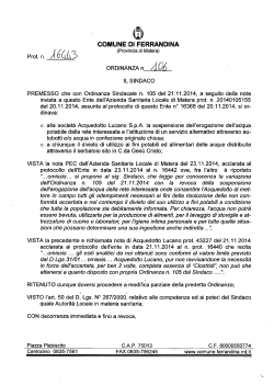 ordinanza sindacale n. 106 del 23.11.2014