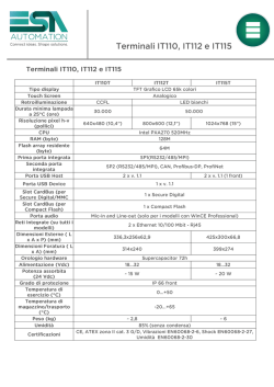 IT110, IT112 e IT115 Specifiche tecniche