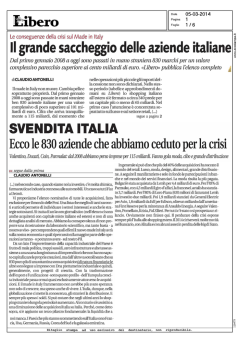 Il grande saccheggio delle aziende italiane