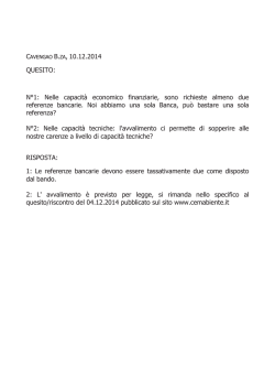 CAVENGAO B.ZA, 10.12.2014 QUESITO: Nƒ1: Nelle capacità