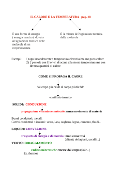 IL CALORE E LA TEMPERATURA pag. 48 Esempi: 1) ago