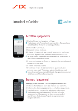 Istruzioni mCashier - SIX Payment Services