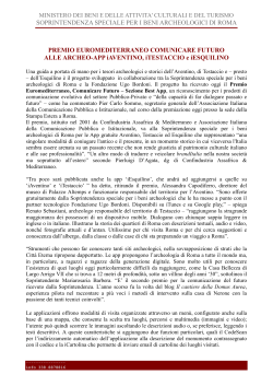 Comunicato stampa MiBAC - Fondazione Ugo Bordoni