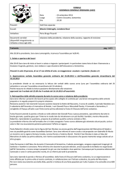 VERBALE ASSEMBLEA GENERALE ORDINARIA (AGO) Data : 24