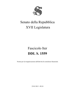 Senato della Repubblica XVII Legislatura Fascicolo Iter DDL S. 1559