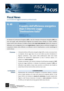 Fiscal News n. 40 del 05.02.2014 Efficienza