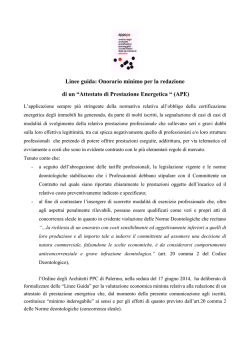 linee guida APE - Lavori Pubblici