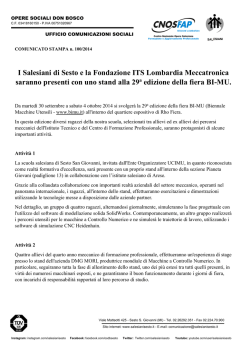 I Salesiani di Sesto e la Fondazione ITS Lombardia