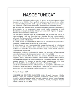 Nasce Unica - UNIONE ITALIANA CONTROLLO e ASSISTENZA AL