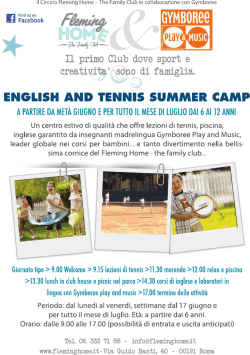 ENGLISI-I AND TENNIS SUMMER CAMP A