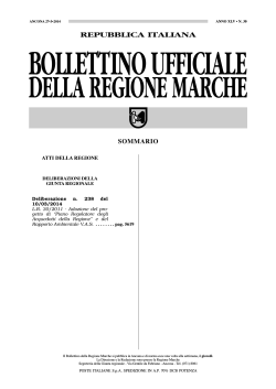 Piano Regolatore Generale degli Acquedotti della Regione Marche