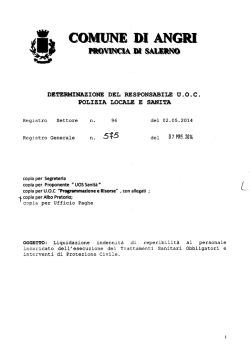 Determina n.575-2014-Liquidazione indennità TSO