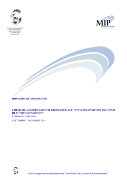 DOMANDA DI AMMISSIONE CORSO DI AGGIORNAMENTO