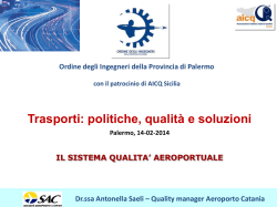 Il sistema qualit&agrave; aeroportuale