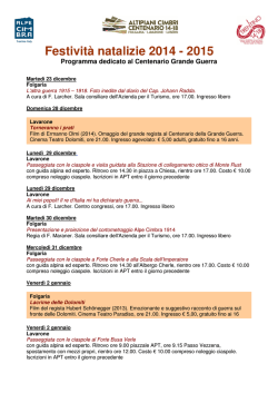 Festivit&agrave; natalizie 2014 - 2015