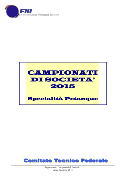 Campionati di società - Federazione Italiana Bocce