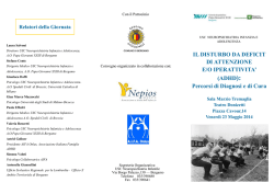 IL DISTURBO DA DEFICIT DI ATTENZIONE E/O IPERATTIVITA