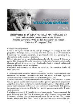 Intervento di P. GIANFRANCO MATARAZZO SJ