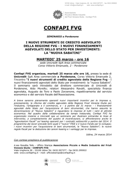 I nuovi strumenti di credito agevolato della Regione FVG