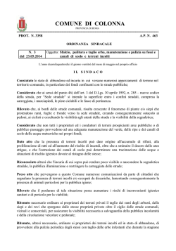 ordinanza sindacale n. 3 del 23-05-2014