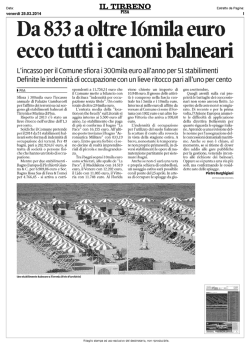 Da 833 a oltre 16mila euro ecco tutti i canoni balneari