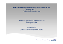 How GDP guidelines impact on APIs manufacturers