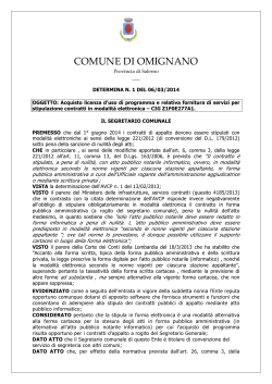 determina n. 1-2014 - Comune di Omignano