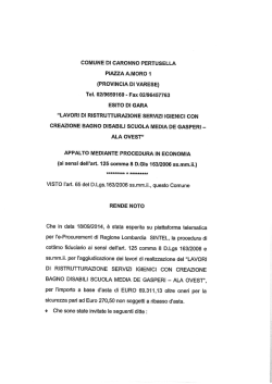 esito di gara - Comune di Caronno Pertusella