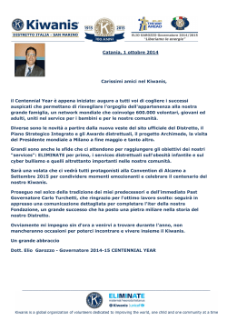 Catania, 1 ottobre 2014 Carissimi ami