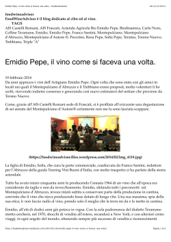 Emidio Pepe, il vino come si faceva una volta. | foodwineadvisor