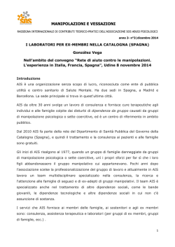 I laboratori per ex membri della Catalogna-Spagna