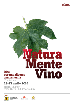 Dal 25 al 27 aprile 2014 "NaturaMenteVino"