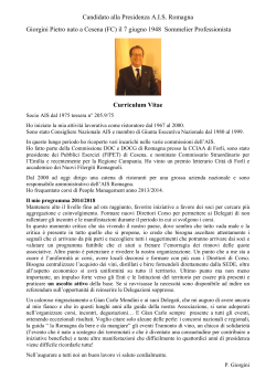 Candidato alla Presidenza A.I.S. Romagna Giorgini Pietro nato a