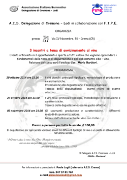 A.I.S. Delegazione di Cremona &ndash; Lodi in collaborazione con F.I.P.E.