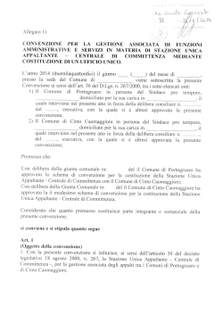 Schema della convenzione sulla Stazione Unica Appaltante