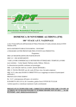 DOMENICA 30 NOVEMBRE ALTIDONA (FM)