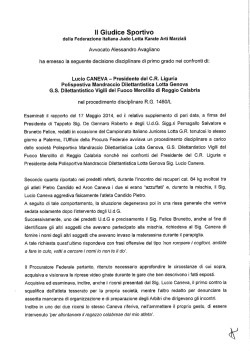 Il Giudice Sportivo