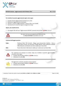 GPSTAR Evolution - Aggiornamento del 20 Ottobre 2014 Rel. 7.77.0