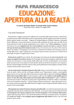 educazione: apertura alla realt&agrave;