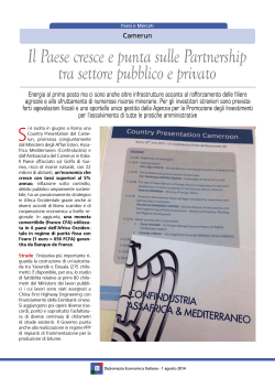 Camerun. Newsletter Diplomazia Economica Italiana (agosto 2014)