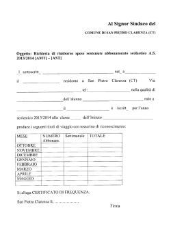 Richiesta rimborso spese sostenute abbonamento scolastico 2013