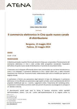 Il commercio elettronico in Cina quale nuovo canale di