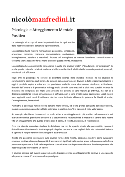 Psicologia e AMP - di Nicol&ograve; Manfredini